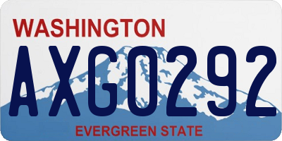 WA license plate AXG0292