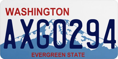 WA license plate AXG0294