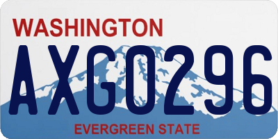 WA license plate AXG0296
