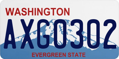 WA license plate AXG0302