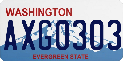 WA license plate AXG0303