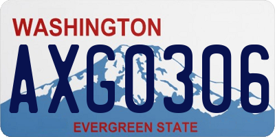 WA license plate AXG0306