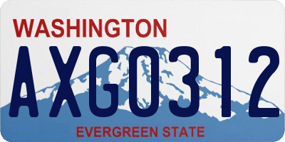 WA license plate AXG0312