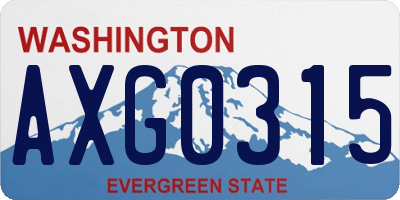 WA license plate AXG0315