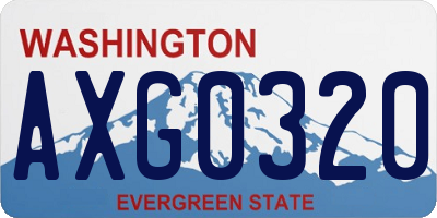 WA license plate AXG0320