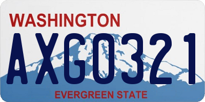 WA license plate AXG0321