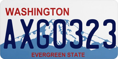 WA license plate AXG0323