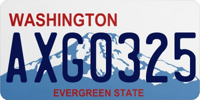WA license plate AXG0325