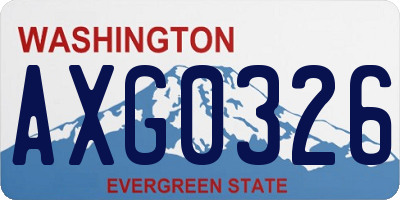 WA license plate AXG0326
