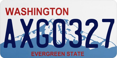 WA license plate AXG0327