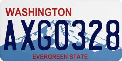 WA license plate AXG0328