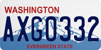WA license plate AXG0332
