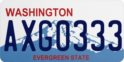 WA license plate AXG0333