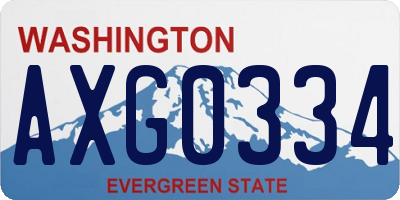 WA license plate AXG0334