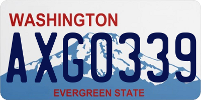 WA license plate AXG0339