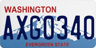 WA license plate AXG0340