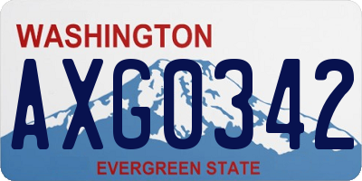 WA license plate AXG0342