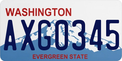 WA license plate AXG0345