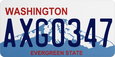 WA license plate AXG0347
