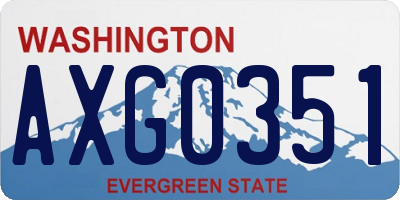 WA license plate AXG0351