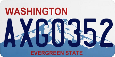 WA license plate AXG0352