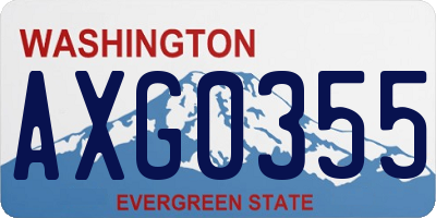 WA license plate AXG0355