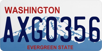 WA license plate AXG0356