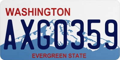 WA license plate AXG0359