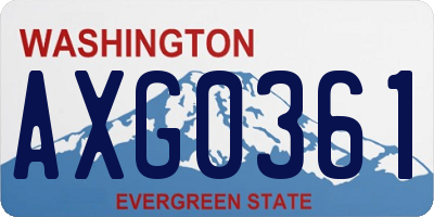 WA license plate AXG0361