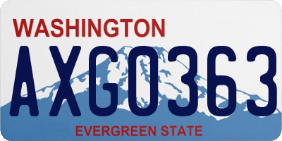 WA license plate AXG0363