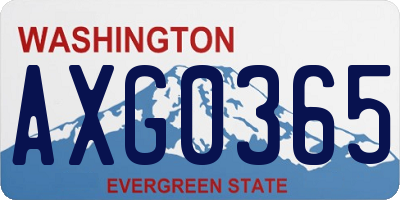 WA license plate AXG0365