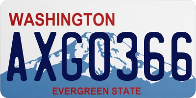 WA license plate AXG0366