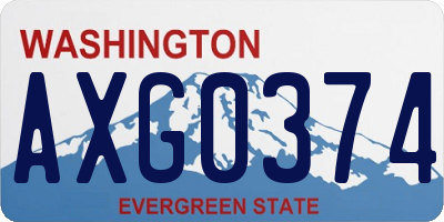 WA license plate AXG0374