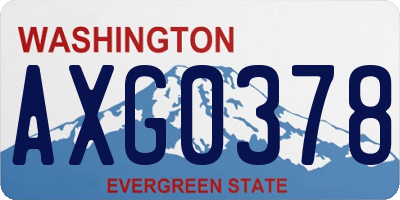 WA license plate AXG0378