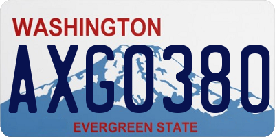 WA license plate AXG0380