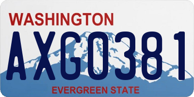 WA license plate AXG0381