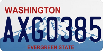 WA license plate AXG0385