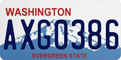 WA license plate AXG0386
