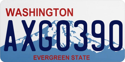 WA license plate AXG0390