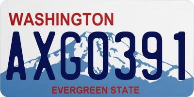 WA license plate AXG0391