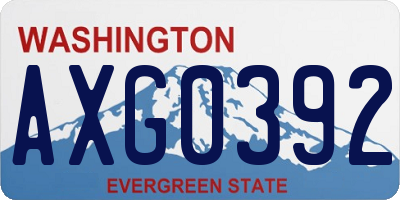 WA license plate AXG0392