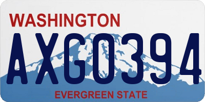WA license plate AXG0394