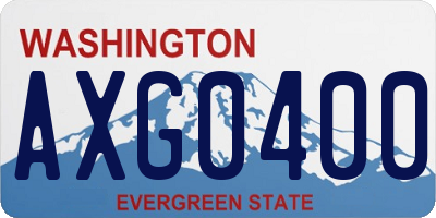 WA license plate AXG0400