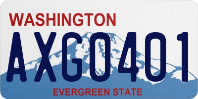 WA license plate AXG0401