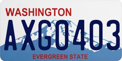 WA license plate AXG0403