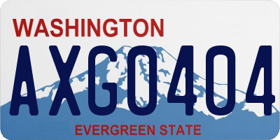 WA license plate AXG0404