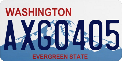 WA license plate AXG0405