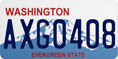 WA license plate AXG0408