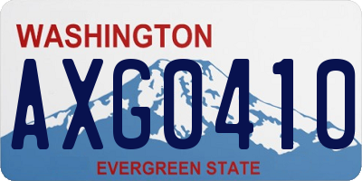 WA license plate AXG0410