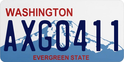 WA license plate AXG0411